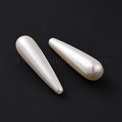 Perle semilavorate a conchiglia, lacrima, bianco, 30~31x8mm, Foro: 0.5~1 mm