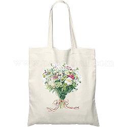 Многоразовая холщовая сумка fingerinspire (15x13 дюйм), цветочный узор) цветочная первоначальная холщовая большая сумка сумки для подружек невесты для женщин, сумка с монограммой для подружек невесты свадьба девичник