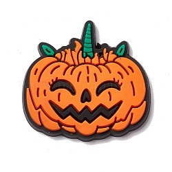 Halloween-Thema-PVC-Cabochons, Kürbis, orange, 24x25x3 mm