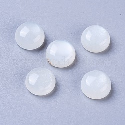 Natürliche weiße Mondstein-Cabochons, halbrund / Dome, 10x5 mm