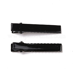 Cocodrilo plana fornituras del clip del pelo de hierro negro, accesorios del pelo de DIY que hacen, 46x8mm