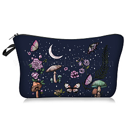 Polyester Waterpoof Makeup Storage Bag, Multi-functional Travel Toilet Bag, Clutch Bag for Women, Leaf, 22x13.5cm