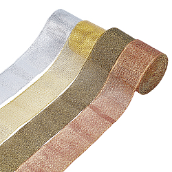 Arricraft 32 Yards 4 Farben Polyesterbänder, Glitter Pulver, zum Verpacken von Geschenken, Mischfarbe, 1-5/8 Zoll (40 mm), ca. 8 Meter (7.32m)/Farbe