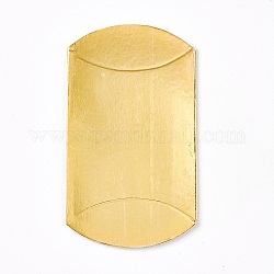 Cajas de regalo del favor de la boda del papel de Kraft, almohada, oro, 6.5x9x2.5 cm