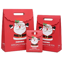 Bolsas de papel, bolsas de regalo, bolsas de compra, para bolsos de fiesta de navidad, Rectángulo, patrón de Papá Noel, 240x100x320mm