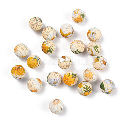 Силиконовые бусины, изготовление ожерелий и браслетов для кормящих мам своими руками, жевательные подвески, круглые с цветочным узором, красочный, 15 мм, отверстие : 2 мм
