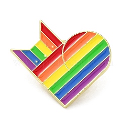 Булавки с эмалью Pride Rainbow, брошь из золотого сплава, сердце, 25x27x1.5 мм