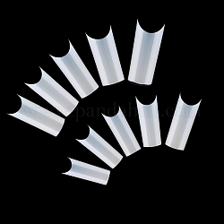 Puntas de uñas postizas sin costuras de plástico abs, practica la herramienta del arte del clavo de manicura, crema, 20~29x7.5~13mm, 500 unidades / bolsa