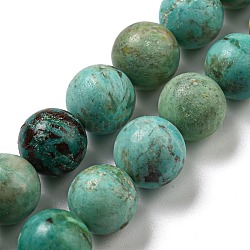 Natürliche peruanische türkisfarbene (Jaspis) Perlenstränge, Klasse A, Runde, 10 mm, Bohrung: 1 mm, ca. 41 Stk. / Strang, 15.59'' (39.6 cm)