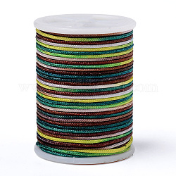Segmentgefärbter Polyesterfaden, geflochtene Schnur, Farbig, 1 mm, ca. 7.65 Yard (7m)/Rolle