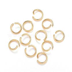 304 anelli di salto in acciaio inox, anelli di salto aperti, vero placcato oro 24k, 9x1.2mm