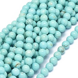 Natürliche Howlith Perlen Stränge, gefärbt und erhitzt, Runde, 8~8.5 mm, Bohrung: 1 mm, ca. 48 Stk. / Strang, 15.7~16.1 Zoll (40~41 cm)