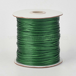 Cordón de poliéster encerado coreano ecológico, verde oscuro, 0.8mm, alrededor de 174.97 yarda (160 m) / rollo