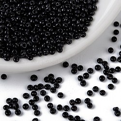 12/0 Glass Seed Beads, Grade A, Round, Opaque Colours, Black, 1.8~2.0mm, Hole: 0.8mm, about 28000pcs/pound