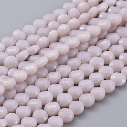 Glass Beads Strands, Faceted, Flat Round, Lavender Blush, 6x4mm, Hole: 1.2mm, about 98pcs/Strand, 22 inch(53.5cm)
