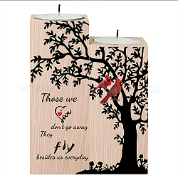 Деревянный подсвечник, со свечами внутри, прямоугольник со словом, рисунок дерева, 120x45 мм, 100x45 мм, 2 шт / комплект