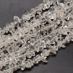 Astillas de cristal de cuarzo natural de hebras de abalorios, 8~14x4~8x3~6mm, agujero: 1 mm, alrededor de 15~16 pulgada