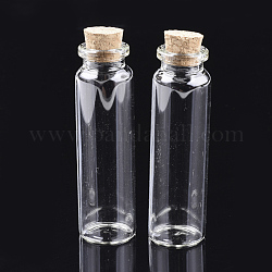 Bouteilles de verre bocal en verre perlent conteneurs, avec bouchon en liège, souhaitant bouteille, clair, 75x22mm, trou: 12.5 mm, capacité: 28 ml (0.94 oz liq.)