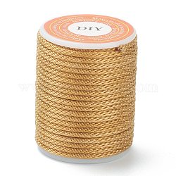 Geflochtene Polyesterschnüre, für die Schmuckherstellung Perlen basteln, dunkelgolden, 1.5 mm, ca. 4.37 Yard (4m)/Rolle