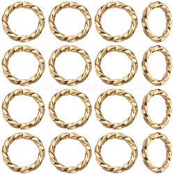 CREATCABIN 100Pcs Brass Open Jump Rings, Long-Lasting Plated, Twist Ring, Real 18K Gold Plated, 18 Gauge, 8x1mm, Inner Diameter: 6mm