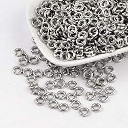 Ccb Kunststoff-Perlen, Platin Farbe, Ring, 8x2 mm, Bohrung: 4 mm