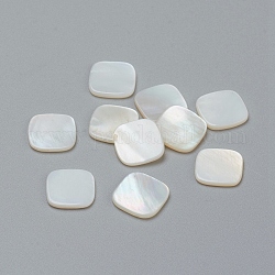 Shell perle naturali di acqua dolce, perline non forate / Senza Buco, quadrato, 8.5x8.5x1mm