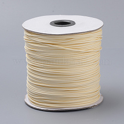 Geflochtene koreanische gewachste Polyesterschnüre, beige, 0.8 mm, ca. 87.48 Yard (80m)/Rolle