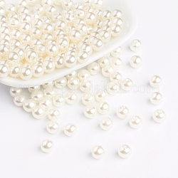 Perline acrilico perla imitato, tondo, bianco, 6mm, foro : about 1mm, su 4500 pc