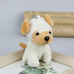 Dibujos animados pp algodón felpa simulación suave peluche juguete perro colgantes decoraciones, regalo para niñas y niños, blanco, 165mm