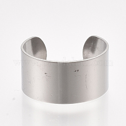 Anillos de puño de 304 acero inoxidable, anillos abiertos, anillos de banda ancha, Platino, tamaño de 8, 18mm, 10mm