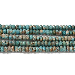 Fili di perline turchese naturale, rondelle, 6x4mm, Foro: 0.6 mm, circa 105pcs/filo, 15.94'' (40.5 cm)