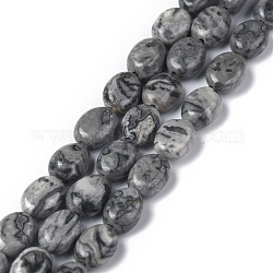 Chapelets de perles en pierre de carte/pierre picasso/picasso jasper naturelles , ovale, 8x6x3.5~4mm, Trou: 1mm, Environ 45~52 pcs/chapelet, 15.16~15.74 pouce (38.5~40 cm)