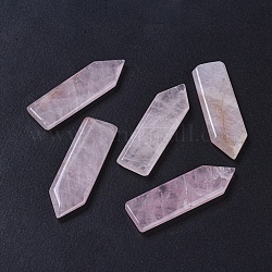 Perlas naturales de cuarzo rosa, sin agujero / sin perforar, flecha, 54.5~56.5x17~17.5x5.5mm