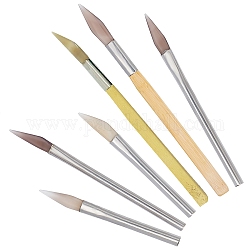 Gorgecraft natürliches Achat-Burnisher-Messer, Handwerk Polierwerkzeug, für Gold- und Splitterpolierwerkzeug, Platin Farbe, 150~232x9.5~12.5x4.5~9.5 mm, 6 Stück / Set