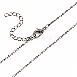 Eisenkette halskette machen, mit Kettenverlängerung & Karabinerverschluss, Metallgrau, 20-1/2 Zoll (52 cm), 0.15 cm