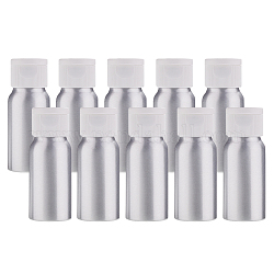 Flacons rechargeables vides en aluminium de 30 ml, avec couvercles rabattables en plastique, pour les huiles essentielles produits chimiques de laboratoire d'aromathérapie, blanc, 8.2x3.2 cm, capacité: 30 ml (1.01 oz liq.)