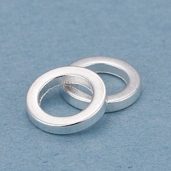 Anelli collegamenti in ottone, placcato di lunga durata, anello rotondo, placcati argento 925 euro, 6x1mm, diametro interno: 4mm