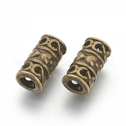 Tibetischer stil legierung perlen, Kolumne, Antik Bronze, Bleifrei und Cadmiumfrei und Nickel frei, 12x6 mm, Bohrung: 3.5 mm