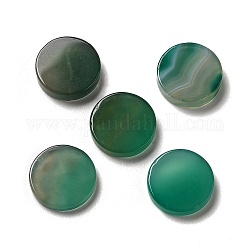 Natürliche grüne Onyx-Achat-Cabochons, gefärbt und erhitzt, Flachrund, 20x3.6~5.1 mm