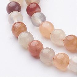 Chapelets de perles de sunstone naturelle naturelles, ronde, 6.5~7mm, Trou: 0.5mm, Environ 61 pcs/chapelet, 14.9 pouce (380 mm)