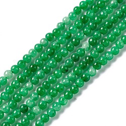 Природного нефрита нитей бисера, окрашенные, круглые, зелёные, 2.5~3 мм, отверстие : 0.7 мм, около 131 шт / нитка, 15.75 дюйм (40 см)