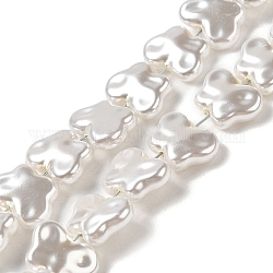 Brins de perles d'imitation en plastique ABS, papillon, neige, 10x12.5x4mm, Trou: 1mm, Environ 110 pcs/chapelet, 37.87 pouce (96.2 cm)