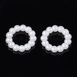 ABS Plastic Imitation Pearl Linking Rings, Ring, Creamy White, 14.5x2.5mm