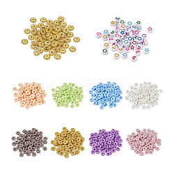 Beadthoven 7790pcs perles rondes en pâte polymère écologiques faites à la main, avec 50 pièces de perles acryliques opaques et 100 pièces de perles d'espacement en alliage de style tibétain, couleur mixte, 7940 pcs / boîte
