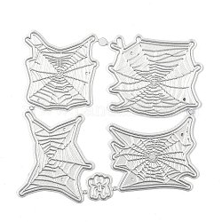 Halloween Spinnennetz Kohlenstoffstahl Schneidwerkzeuge Schablonen, für DIY Scrapbooking / Fotoalbum, Dekorative Prägepapierkarte aus Papier, Platin matt Farbe, 77x82x0.8 mm