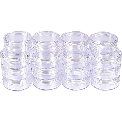 BENECREAT 24 Pack 20ml Empty Clear Plastic Bead Storage Container jar with Rounded Screw-Top Lids for Beads, Nail Art, Glitter, Make Up, Cosmetics and Travel Cream