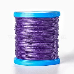 Round Waxed Cords, Micro Macrame Cord, Polyester Leather Sewing Thread, for Bracelets Making, Beading, Crafting, Bookbinding , Purple, 1mm, about 87.48 yards(80m)/roll