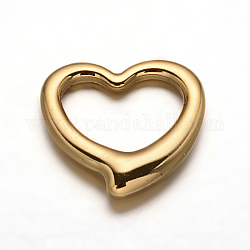 304 anillos del corazón de acero inoxidable enlace, dorado, 24.5x24x2.5mm, agujero: 15x18 mm