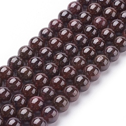 Fili di perline gemstone, granato naturale, grado ab, tondo, rosso scuro, 6mm, Foro: 0.8~1 mm, circa 61pcs/filo, 15 pollice