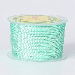 Round Polyester Cords, Milan Cords/Twisted Cords, Aquamarine, 1.5~2mm, 50yards/roll(150 feet/roll)